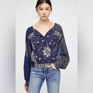 Free People Eaglewood Bandana Embroidered Long Sleeve- Medium